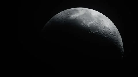 Close up of the crescent moon Stock Footage 147961084