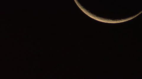 Close Up of Crescent Moon Time Lapse HD Video Stock Footage 57975753