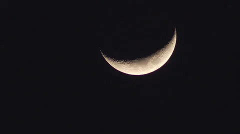Close Up of Crescent Moon Time Lapse HD Video Stock-Footage 57976046