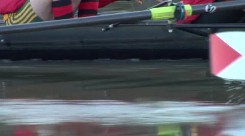 Close up of crew team rowing Stock Footage 998198
