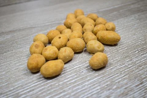 Close up of Crispy peanut snack Stock Photos