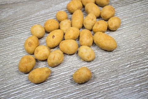 Close up of Crispy peanut snack Stock Photos