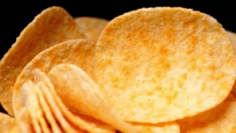 Close-up of Crispy, Spicy Tortilla Chips, Texture Detail Stock Footage 309545605