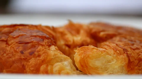 Close-Up of Croissant Stock Footage 36150215