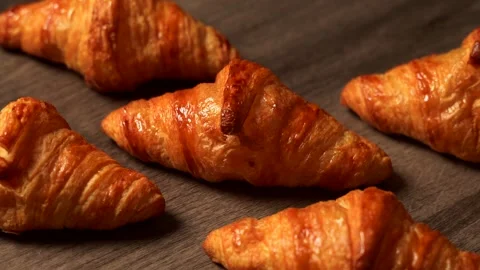 Close-up of a croissant Stock Footage 330278465