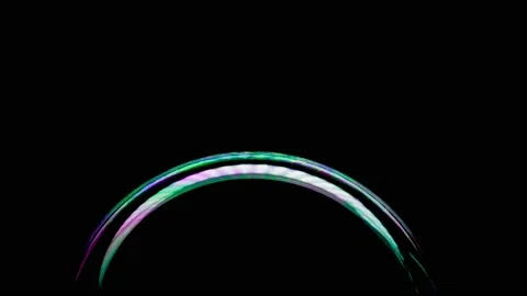 Close up crop of hemisphere of space soap bubble with glass surface Stock Footage 146527106