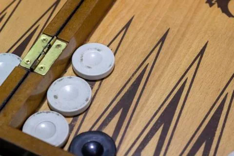 Close-up cropped shoot of backgammon under dim light Stock Photos