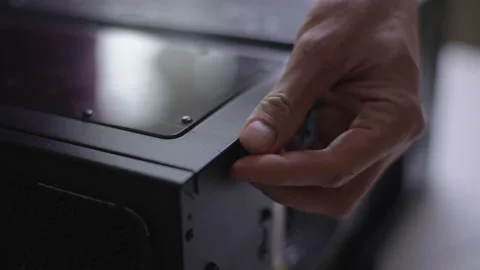 Close-up cropped shot of unrecognizable service worker removing screws from Stock Footage 233697930