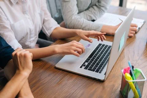 Close-up cropped shot of unrecognizable startup business team having Stock Photos