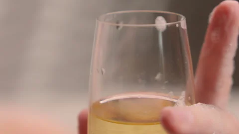 Close up cropped view relaxing sexy sensual Caucasian relaxed drunk woman female Stock Footage 288456853