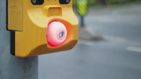 Close up of crossing signal button Stock Footage 269100608