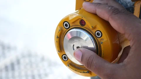 Close up of crossing signal button Stock Footage 281909396