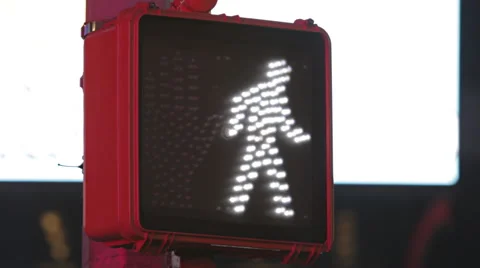 Close-up of crosswalk signal Stock Footage