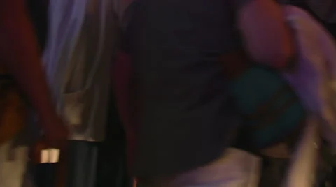 Close-up crowd on Times Square on a summer evening, shown shoulders-down Stock Footage 59455009