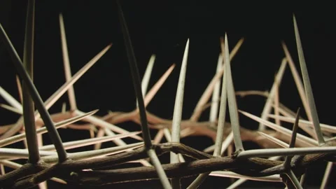 Close-up of the crown of thorns in rotation. Resurrection. Bible. Jesus Christ. Stock-Footage 303954855