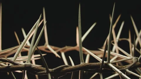 Close-up of the crown of thorns in rotation. Resurrection. Bible. Jesus Christ. Stock-Footage 303955593