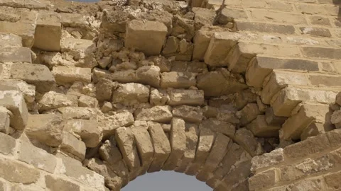 Close-Up of Crumbling Stone Archway on the Great Wall Jinshanling Section, Hebei Stock Footage 345682758