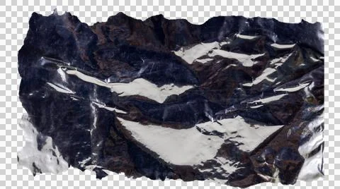 Close-up of crumpled dark blue plastic foil with sharp white light reflecti.. Stock Photos