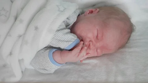 Close up of crying newborn baby Stock Footage 111878776