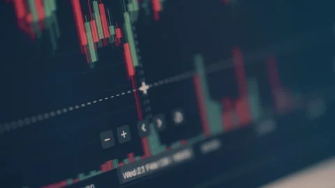 Close-up of cryptocurrency trading chart on screen Vidéo 328275905