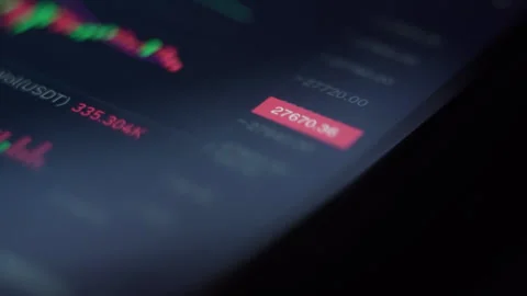 Close-up of cryptocurrency trading interface with price indicators Stock Footage 328292556