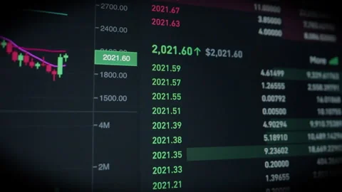 Close up of cryptocurrency trading screen with price fluctuations 库存影片 328286544
