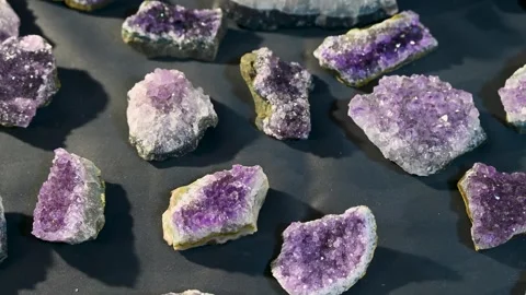 Close-up of crystals. Amethyst. Stock Footage 318837966