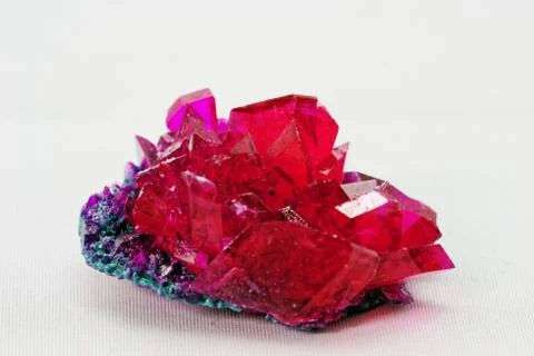Close up of crystals in ruby color 스톡 사진
