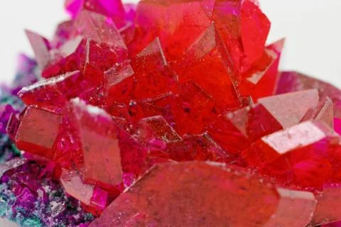 Close up of crystals in ruby color Stock Photos