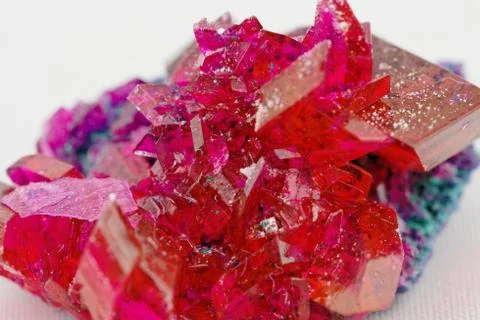 Close up of crystals in ruby color Stock Photos