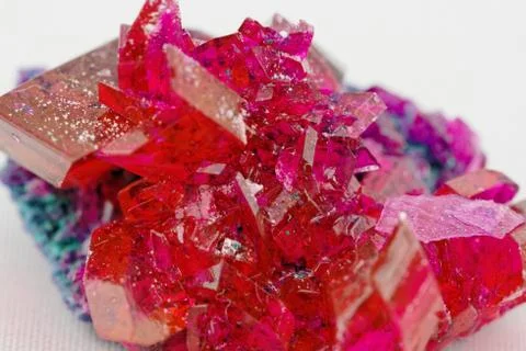 Close up of crystals in ruby color Stock Photos