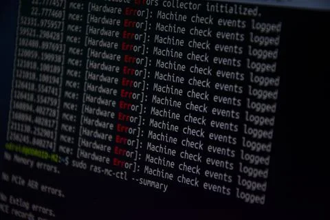 Close up css HTML code on monitor screen with black background Stock Photos