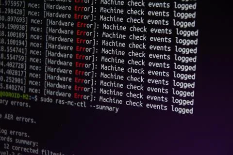 Close up css HTML code on monitor screen with black background Stock Photos