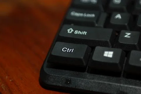 Close up of ctrl button on keyboard Stock Photos