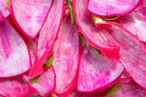 Close up of cube dragon fruit Stock Photos