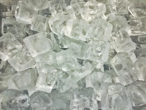 Close up on cube shape ices in the tank Stock Photos