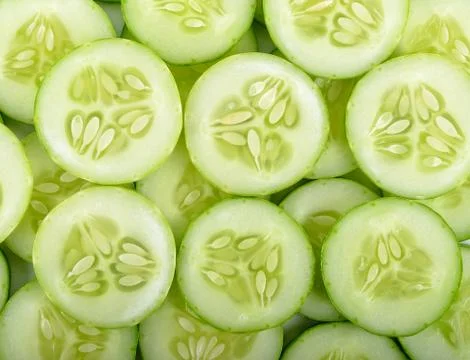 Close up cucumber slice background texture Stock Photos