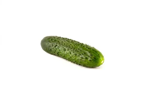 Close-up of a cucumber on a white background. Stock Photos