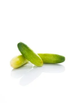 Close up Cucumber on white Stock Photos