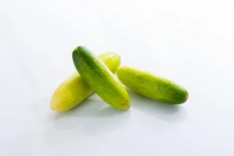 Close up Cucumber on white Stock Photos