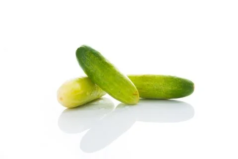 Close up Cucumber on white Stock Photos