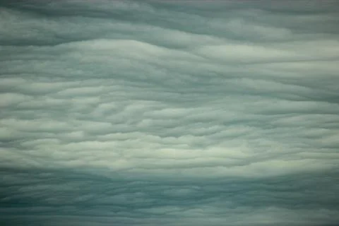 A close-up of cumulus clouds in the sky. The clouds are white and fluffy, a.. Stock Photos