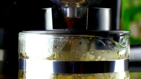 Close up cup automatic coffee maker caffeine working filtration in footage HD Stock Footage 336585330