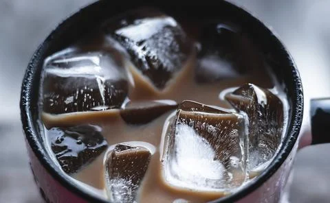 Close up cup of iced coffee Stock Photos