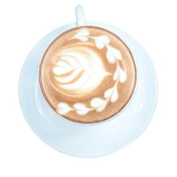 Close-up of a cup of latte. Stock Photos