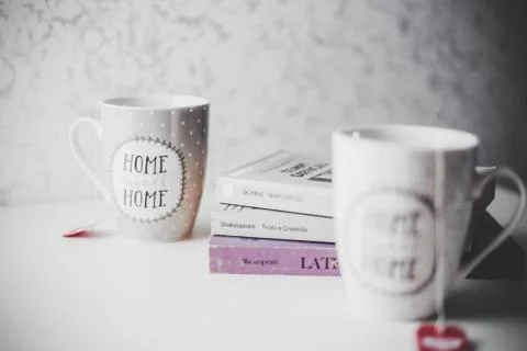 Close-Up of Cups of Tea Stock Photos