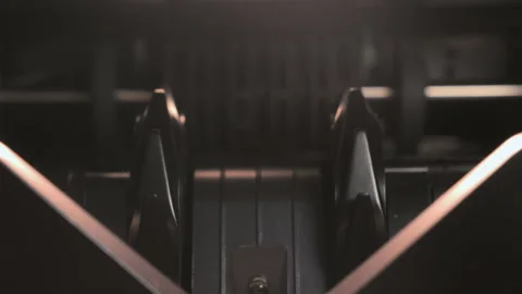 Close up of Currency counting machine. Counter machine with US money b Vidéo 306384357