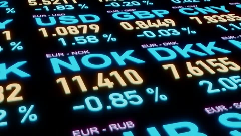 Close up currency trading board. Stock Footage 278401643