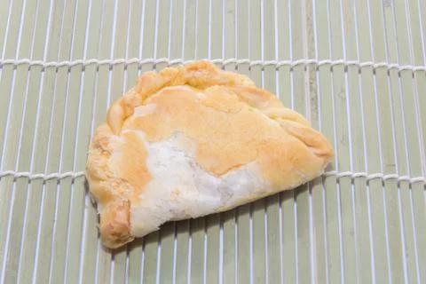Close up of curry puff on white background Stock Photos