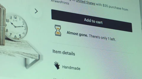Close-up of a Cursor Clicking an 'Add to Cart' Button Stock Footage 130679458